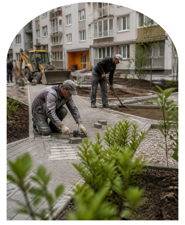 Благоустройство двора многоквартирного дома в Прохладном