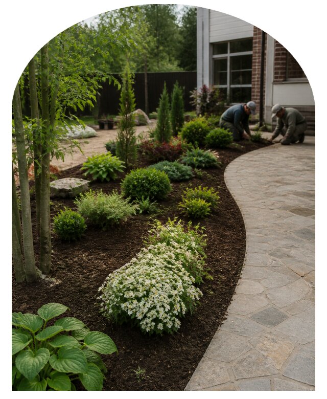 Устройство цветника в Прохладном по цене от 16250 р. | Метпроект-Прх